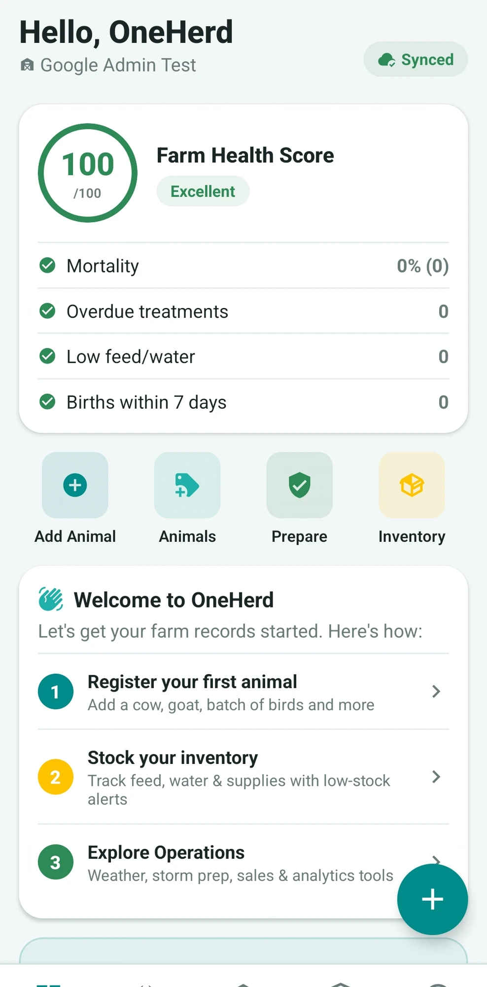 OneHerd dashboard